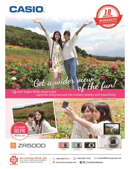Casio EX-ZR5000-EX-ZR5000 now comes with new Super wide-angle 19-mm*lens that Captures everyone and the scenery widely and beautifully!