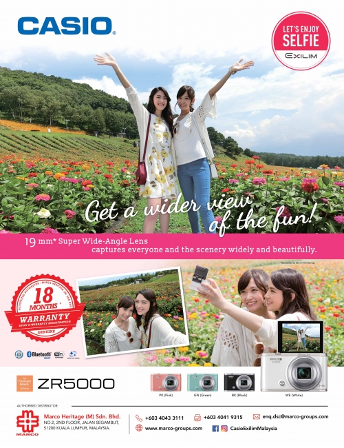 CASIO EX-ZR5000-19mm* Super Wide-Angle Lens captures everyone and the scenery widely and beautifully.